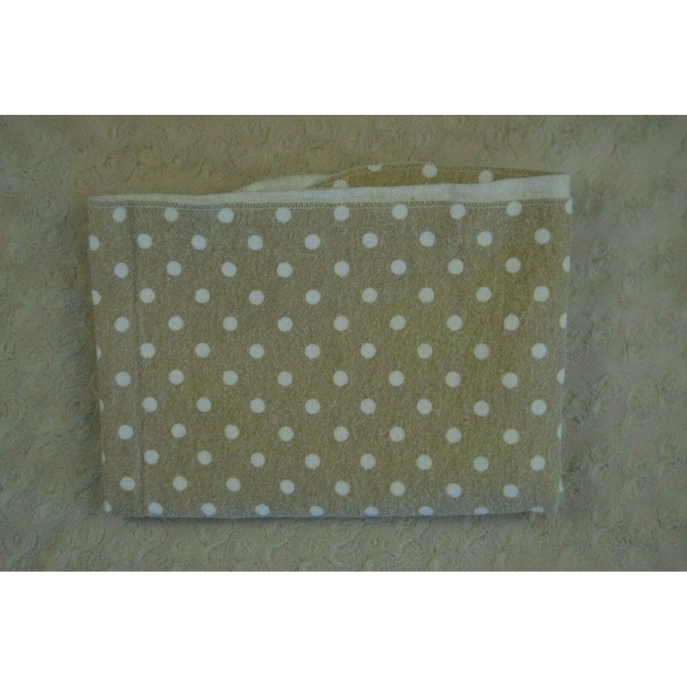 Kidsline Tan White Polka Dots Baby Receiving Blanket Flannel Security Lovey